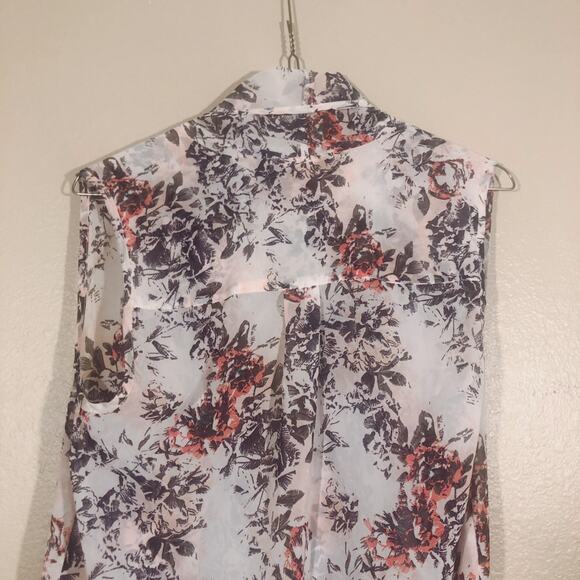 Nordstrom Wild Pearl White Tone Lightweight Floral Print Kimono Cardigan XS - Picture 10 of 10